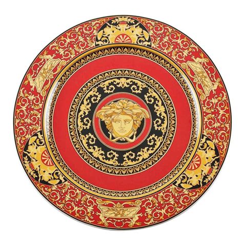 versace service set|Versace red plates.